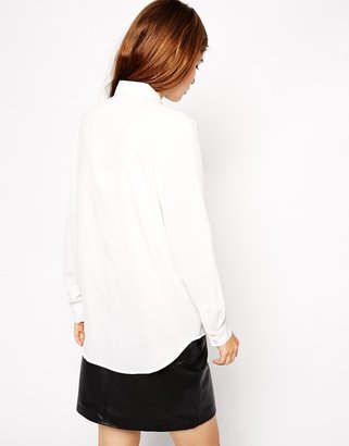 ASOS PETITE Blouse With Embellished Collar