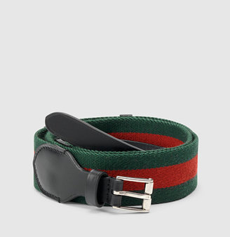 Gucci Black Leather Belt With Signature Web From Equestrian Collection
