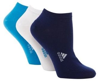 adidas Pack of three blue logo design trainer socks