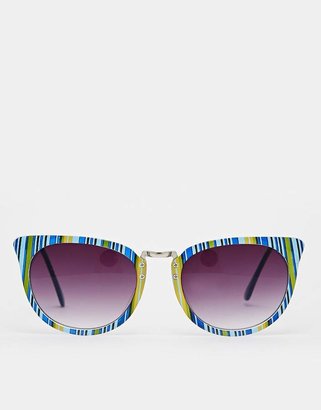 ASOS Cat Eye Sunglasses With Stripe Print