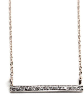 Rachael Ryen - 14k White Gold Diamond Bar Necklace