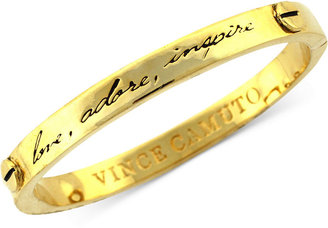 Vince Camuto Gold-Tone "Love, Adore, Inspire" Hinged Bangle Bracelet