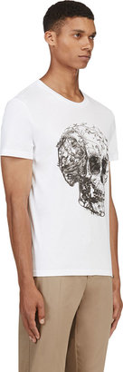 Alexander McQueen White Floral Skull T-Shirt