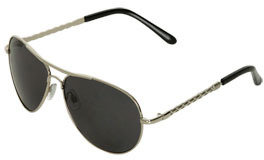 Wet Seal WetSeal Braided Temple Aviator Sunglasses Gold