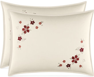 Martha Stewart Collection Cranberry Blossom 9 Piece King Comforter Set