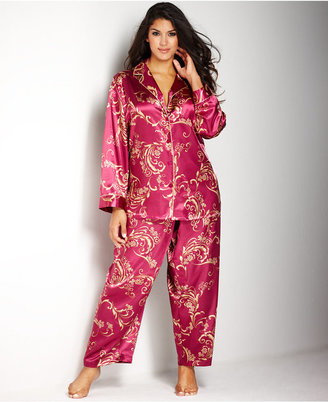 Morgan Taylor Plus Size Notch Collar Pajama Set