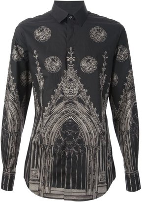 Dolce & Gabbana Gothic cathedral print shirt