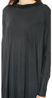 Donna Karan Hooded Tunic with Curved Body Seams