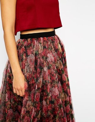 ASOS Premium Tulle Skirt in Floral Print