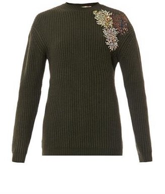 No.21 Sequin-embellished wool sweater