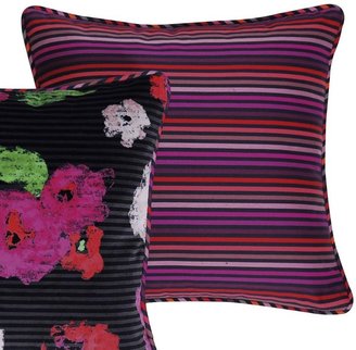 Sonia Rykiel Libre Stripe & Floral Cushion - Fuchsia