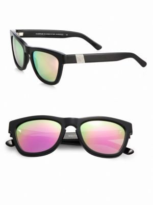 Westward Leaning Mercury Seven Square Acetate Sunglasses/Black & Pink