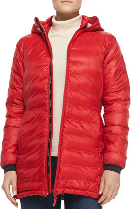 Canada Goose Camp Hooded Mid-Length Puffer Coat, Red