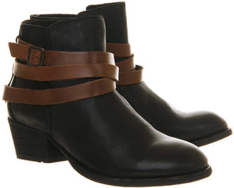 Horringan Strap Ankle Boot Black Leather