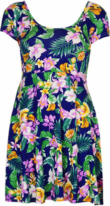 Annie Greenabelle **Tropical Floral Fit and Flare Skater Dress
