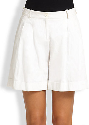 Michael Kors Cotton Pleat-Front Shorts