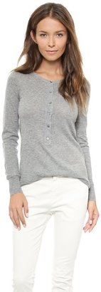 Nili Lotan 18-8 Long Sleeve Henley Sweater