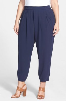 Eileen Fisher Silk Georgette Slouchy Ankle Pants (Plus Size)