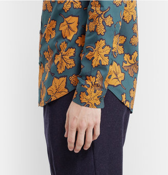 Burberry Leaf-Print Cotton and Silk-Blend Shirt