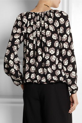 Diane von Furstenberg Printed stretch-silk blouse