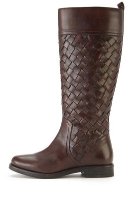 Lotus Rockford Leather Weave Detail Knee Boots