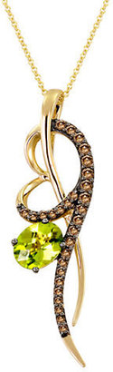 LeVian 14Kt. Yellow Gold, Peridot & Brown Diamond Pendant Necklace