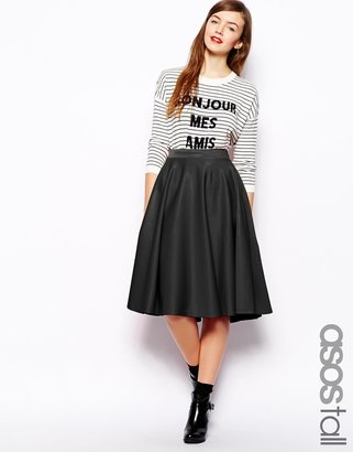 ASOS TALL Full Midi Skirt In Scuba With Pockets