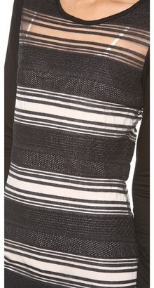 Derek Lam 10 Crosby Sheer Stripe Sweater Dress