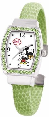 EWatchFactory Disney Women's 0914BG0008-14 August Imitation Birthstone "Cutie Mickey" Bangle Watch