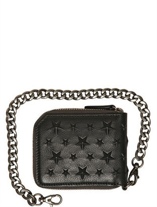 Jimmy Choo Star Embossed Leather Chain Wallet