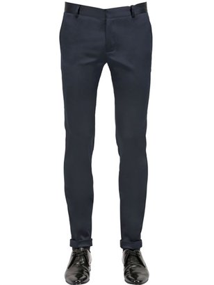 Daniele Alessandrini Grey - 17cm Stretch Cotton Blend Satin Trousers