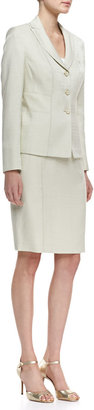 Albert Nipon Seamed Skirt Suit, Celadon