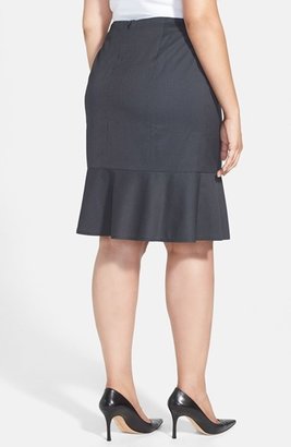 Sejour 'Tatum' Stripe Flounce Hem Suit Skirt (Plus Size)