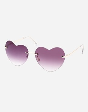 ASOS Heart Sunglasses with Smoke lens - Black