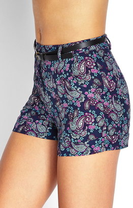 Forever 21 Paisley Print Woven Shorts