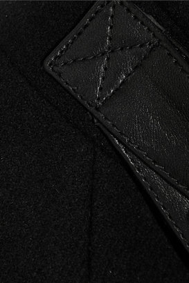 Saint Laurent Leather-trimmed wool and angora-blend felt cape
