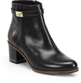 Fendi Goldmine Leather Ankle Boots