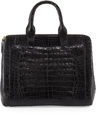 Nancy Gonzalez Crocodile Large Zip Tote Bag, Black