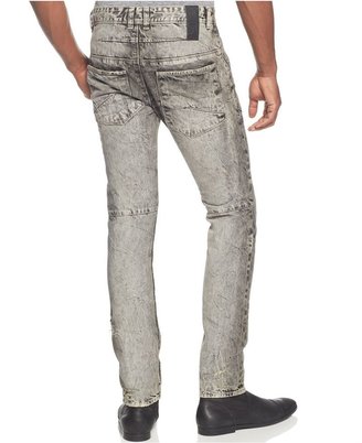 Rogue State Slim-Fit Faded Wash Moto Jeans