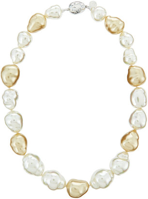 Majorica Two-Tone Pearly Station Necklace