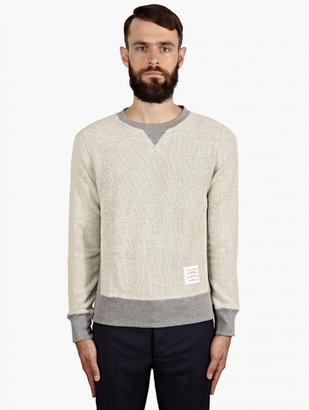 Thom Browne Men's Grey Reverse Loopback Sweater