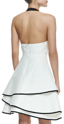 Halston Tiered-Skirt Contrast Crepe Dress (Stylist Pick!)