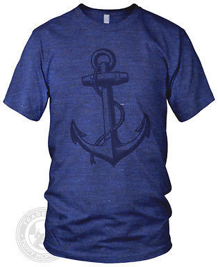 American Apparel VINTAGE ANCHOR Nautical Sailing TR401 Tri-Blend Track T Shirt