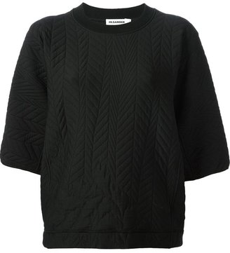 Jil Sander quilted short sleeve boxy sweatshirt