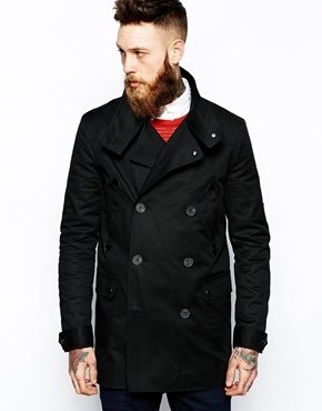 ASOS Mac With Funnel Neck - Black
