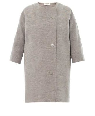 Balenciaga Wool-jersey collarless coat