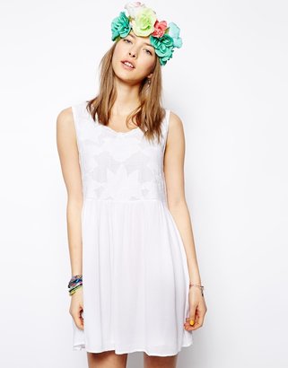 MinkPink My Dream Applique Mesh Dress - White