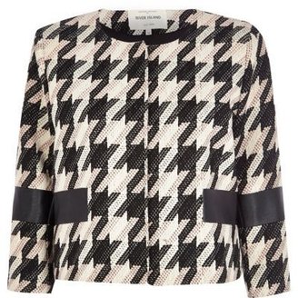 River Island Pale pink dogtooth colour block jacket