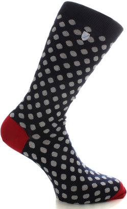 Barbour Navy, White & Red Polka Dot Socks