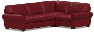 Pottery Barn Turner Roll Arm Leather 3-Piece Sectional